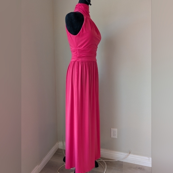 Eliza J High Neck Sleeveless Long Dress in Coral Pink Size 4 - Picture 12 of 14